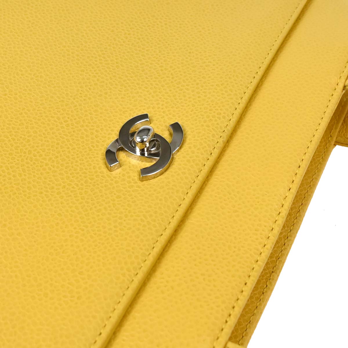 Chanel 1997-1999 Yellow Caviar Tote Handbag
