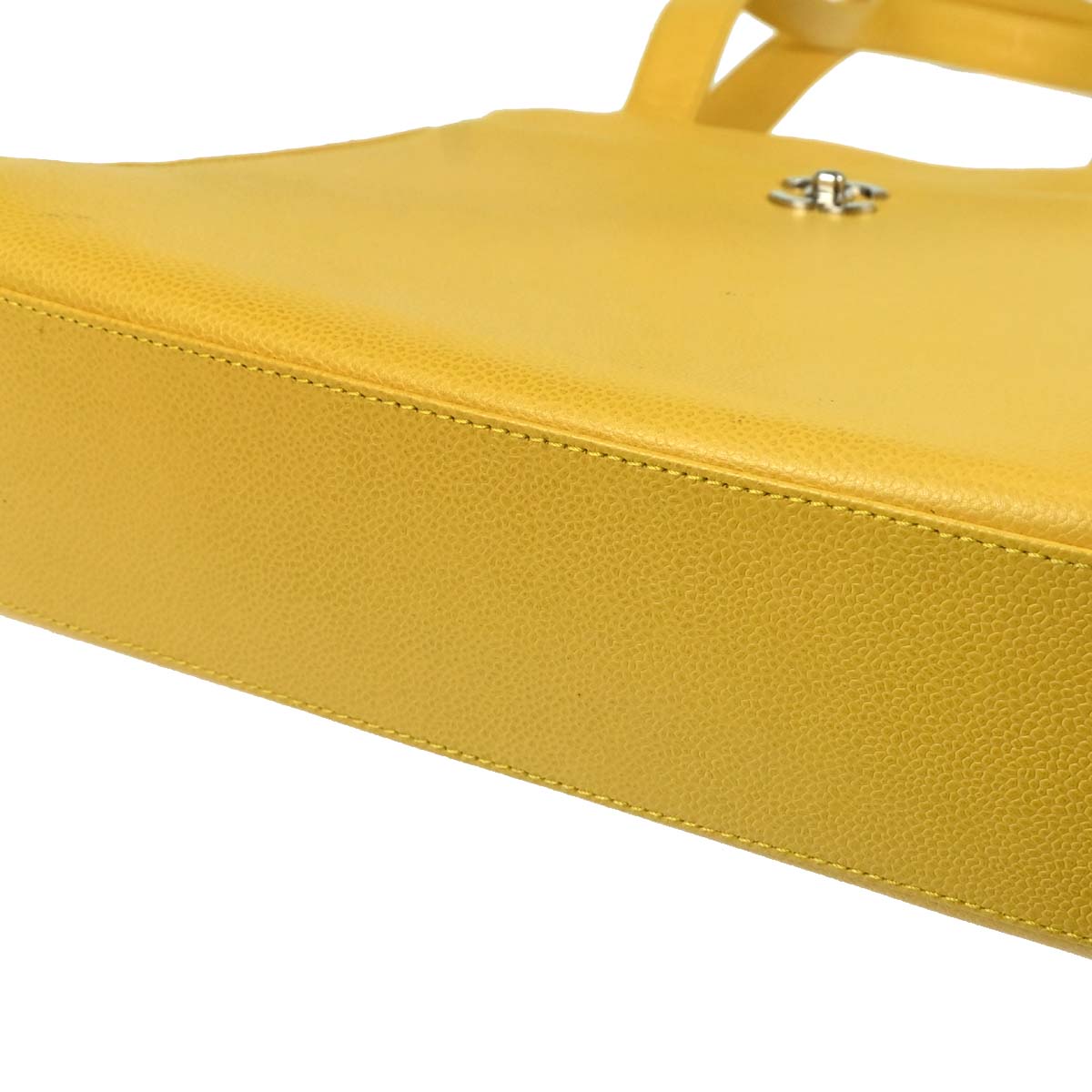Chanel 1997-1999 Yellow Caviar Tote Handbag