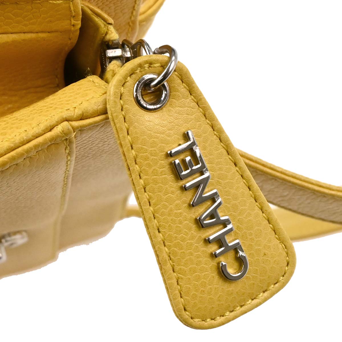 Chanel 1997-1999 Yellow Caviar Tote Handbag