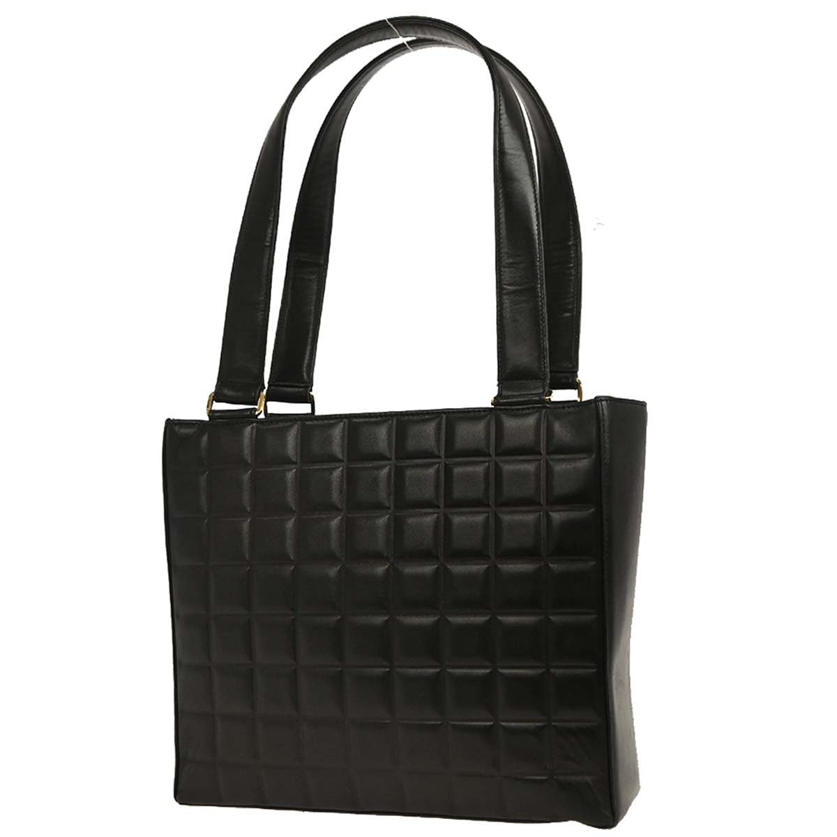 Chanel 2001-2003 Black Lambskin Choco Bar Tote Handbag