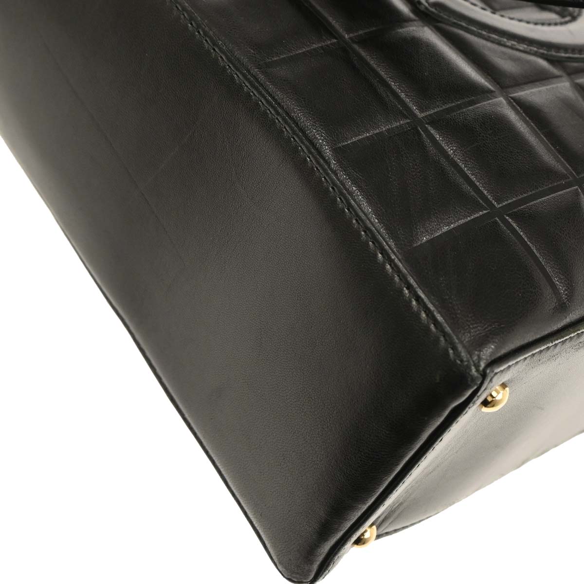 Chanel 2001-2003 Black Lambskin Choco Bar Tote Handbag