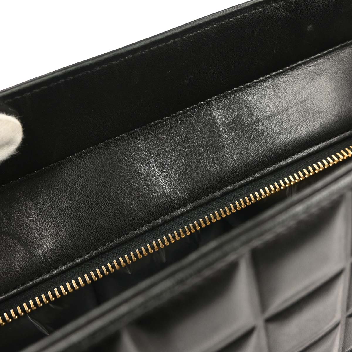Chanel 2001-2003 Black Lambskin Choco Bar Tote Handbag