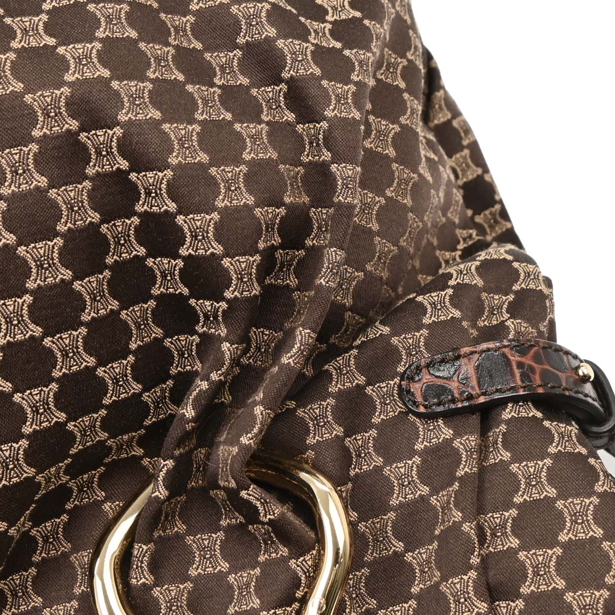 Celine Brown Canvas Macadam Handbag