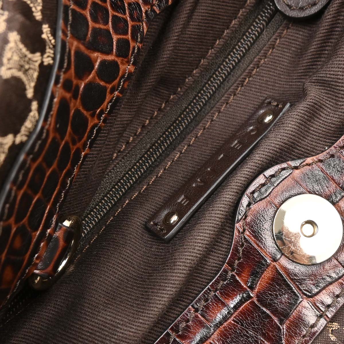 Celine Brown Canvas Macadam Handbag
