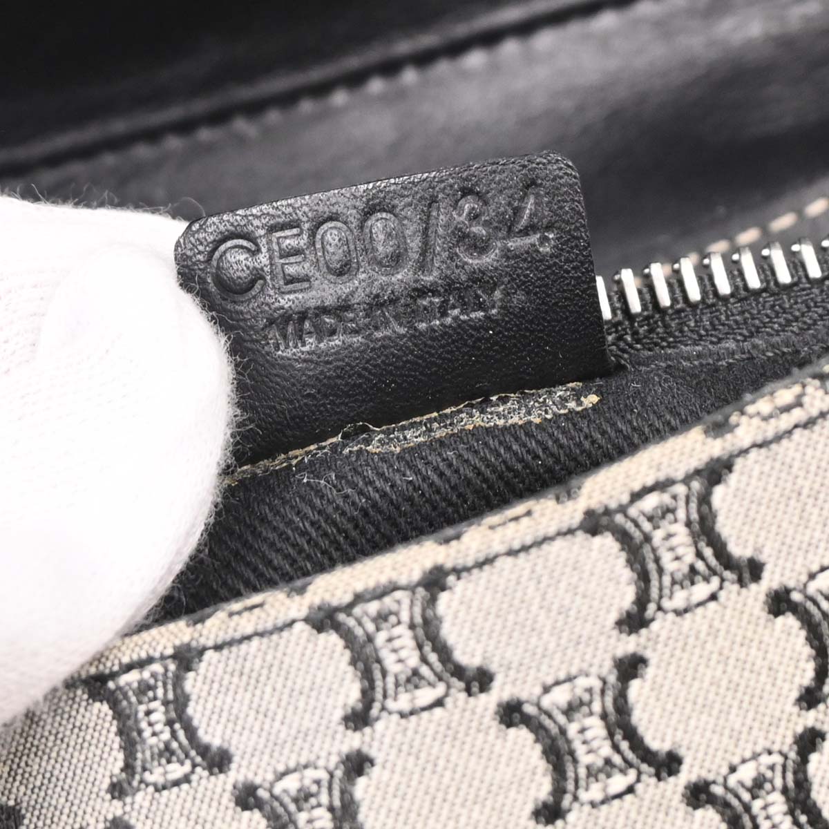 Celine Gray Canvas Macadam Handbag