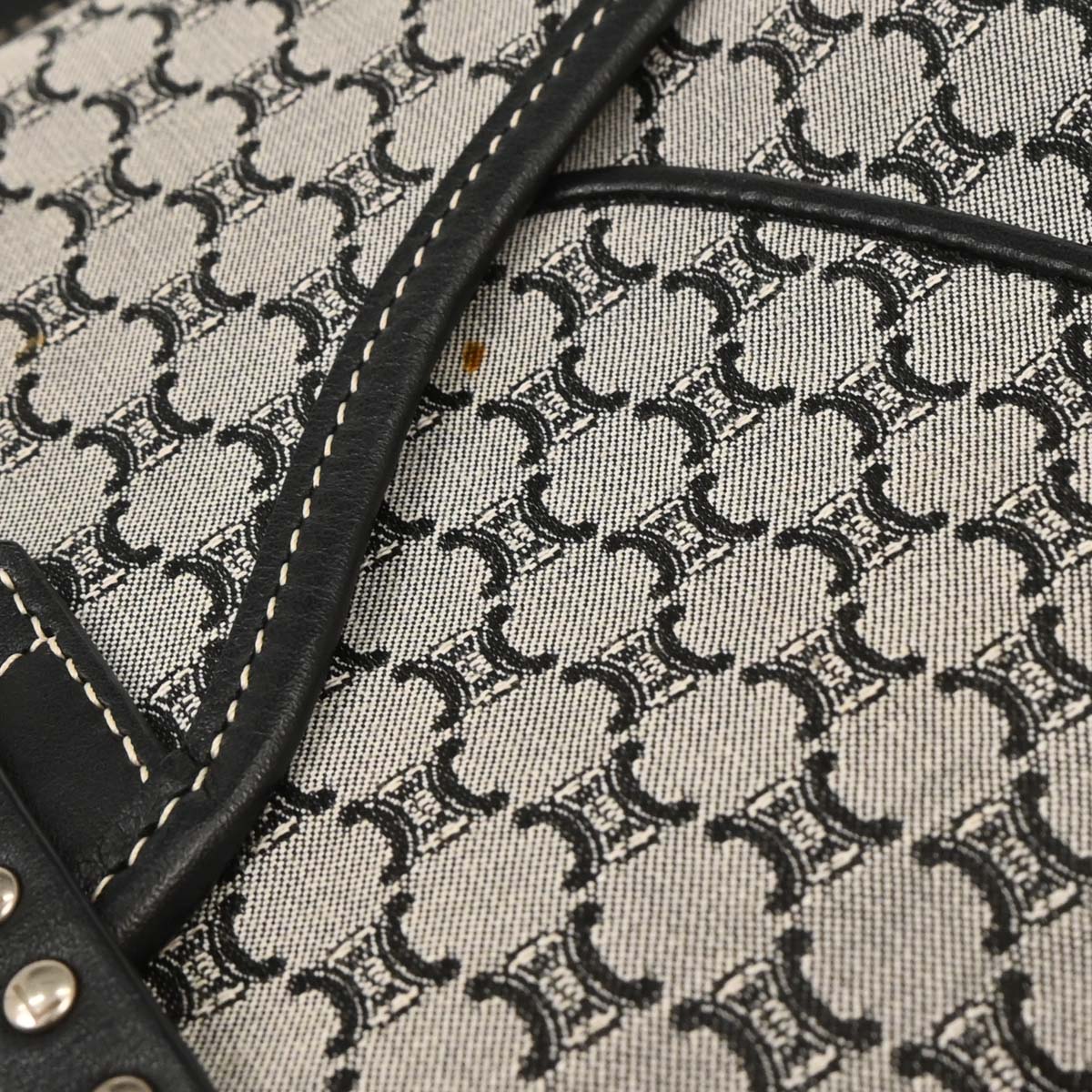 Celine Gray Canvas Macadam Handbag