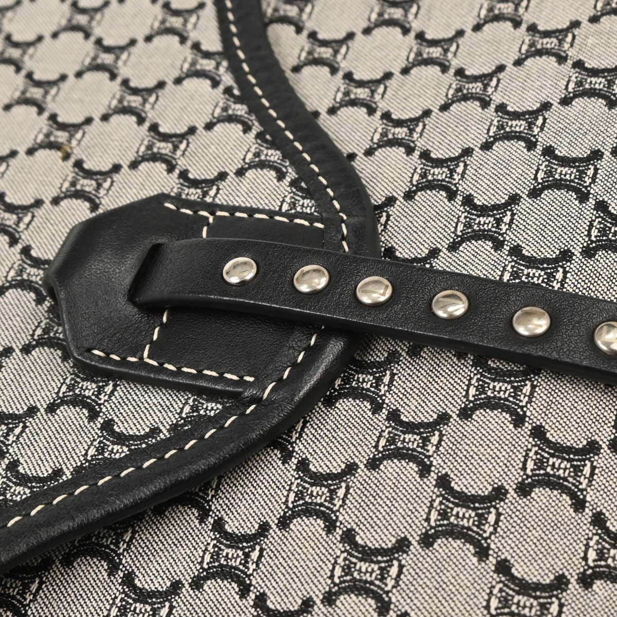 Celine Gray Canvas Macadam Handbag
