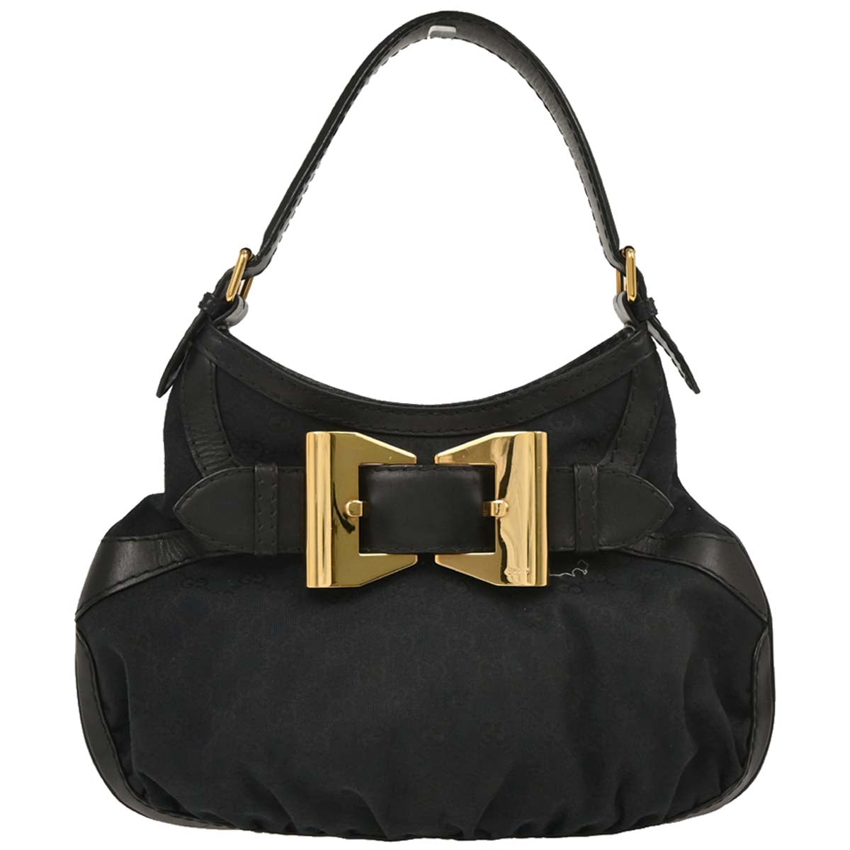 Gucci Black Canvas GG Queen Hobo Handbag