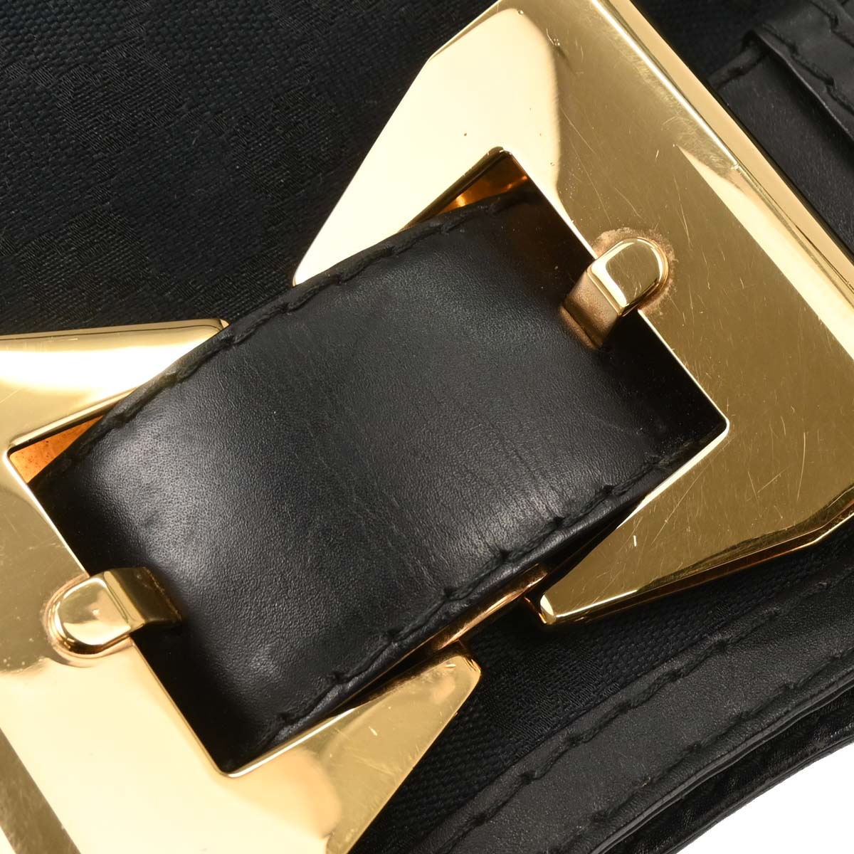 Gucci Black Canvas GG Queen Hobo Handbag