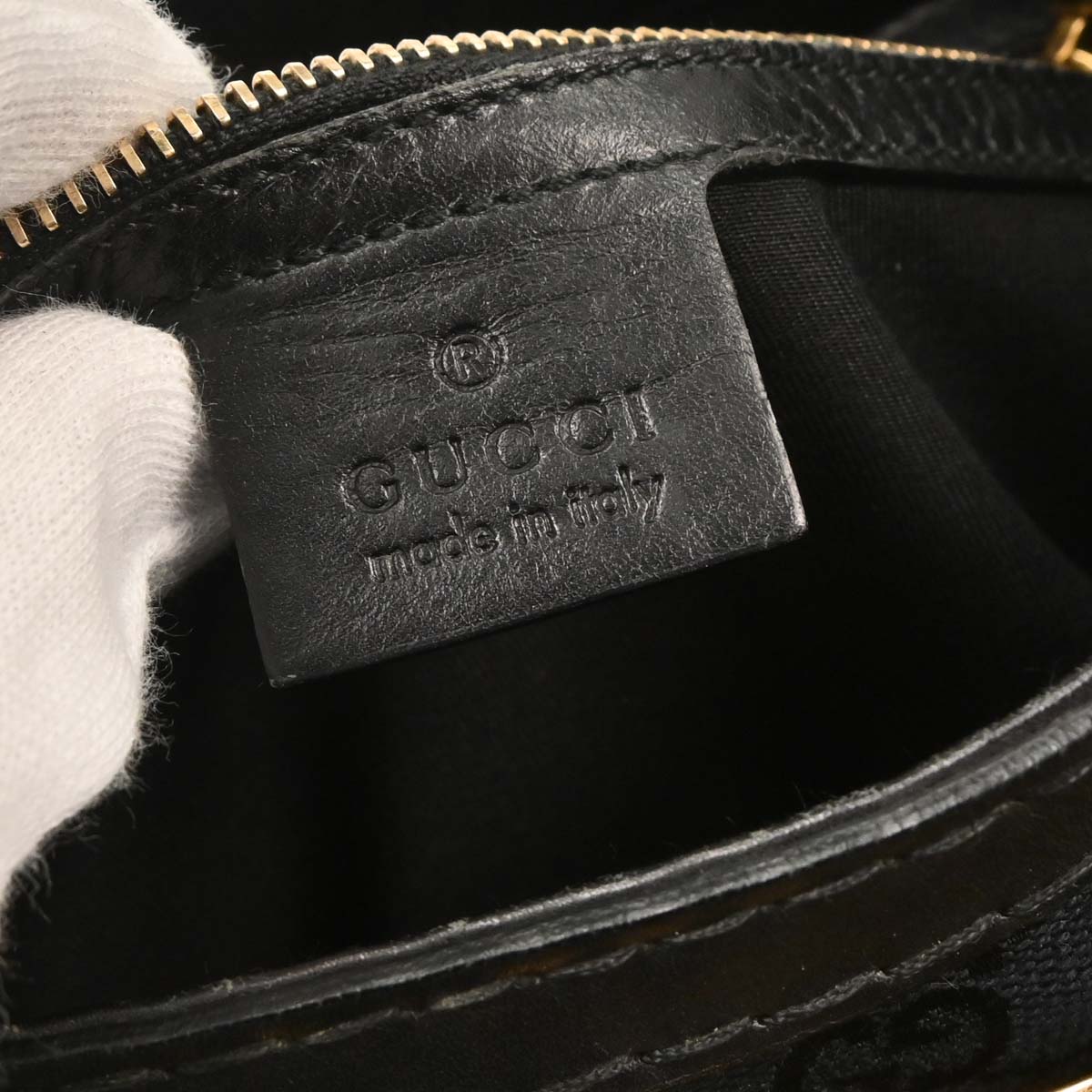 Gucci Black Canvas GG Queen Hobo Handbag