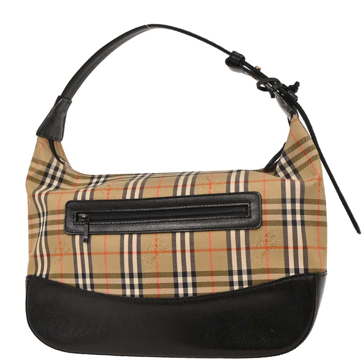 Burberry Beige Black Canvas House Check Handbag