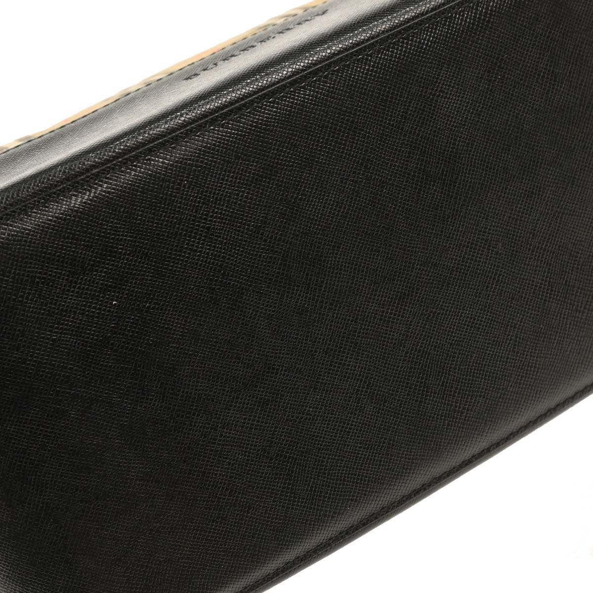 Burberry Beige Black Canvas House Check Handbag
