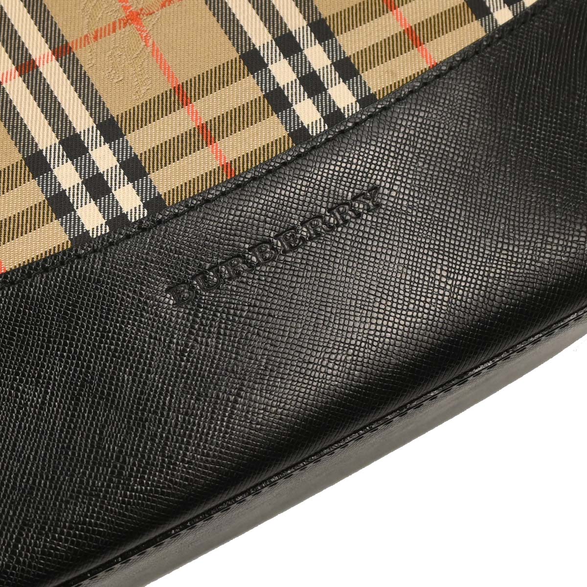 Burberry Beige Black Canvas House Check Handbag