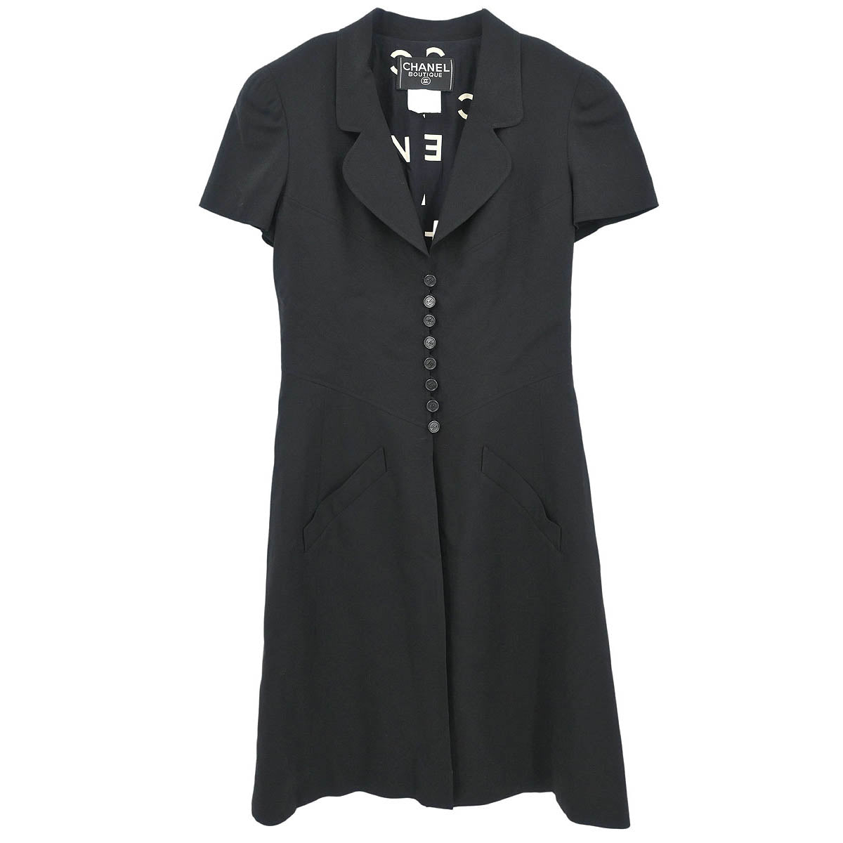 Chanel 1997 Jacket Dress Black #38