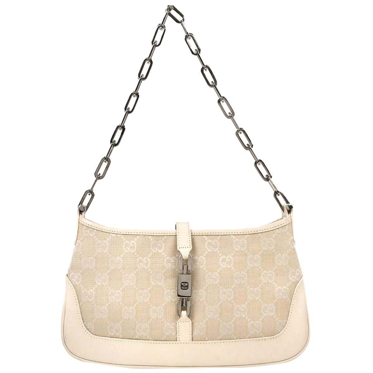 Gucci Off-white Canvas GG Jackie Handbag
