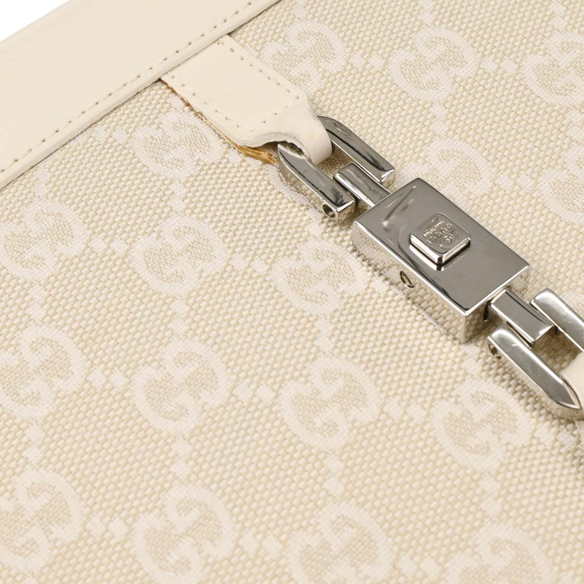 Gucci Off-white Canvas GG Jackie Handbag