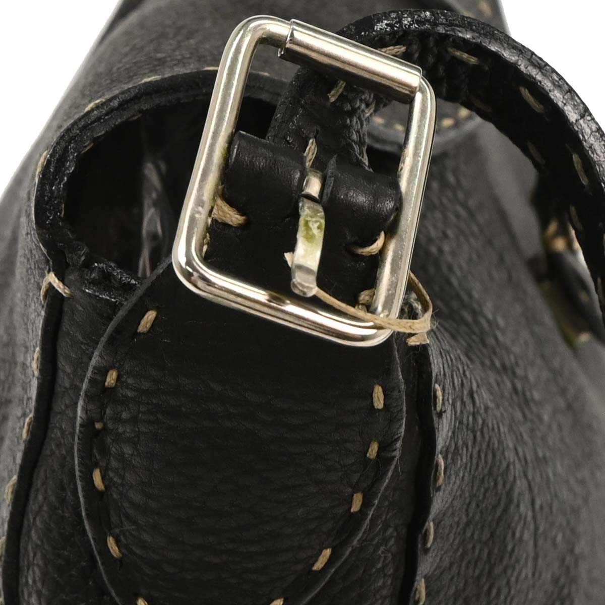 Fendi Black Leather Selleria Shoulder Bag