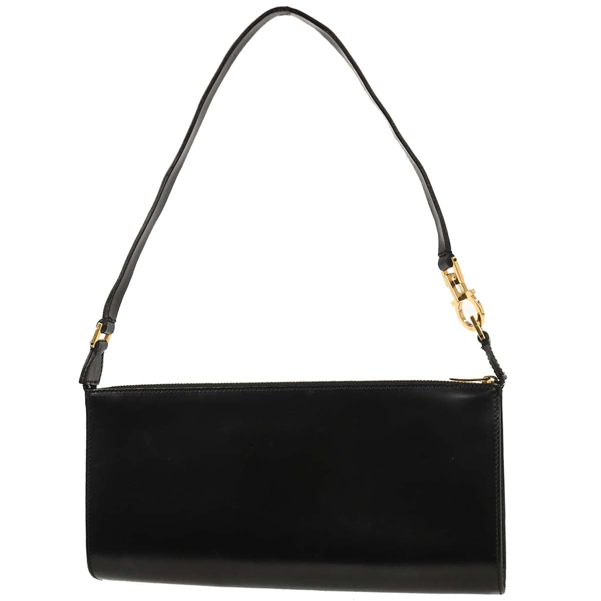 Salvatore Ferragamo Black Leather Gancini Handbag