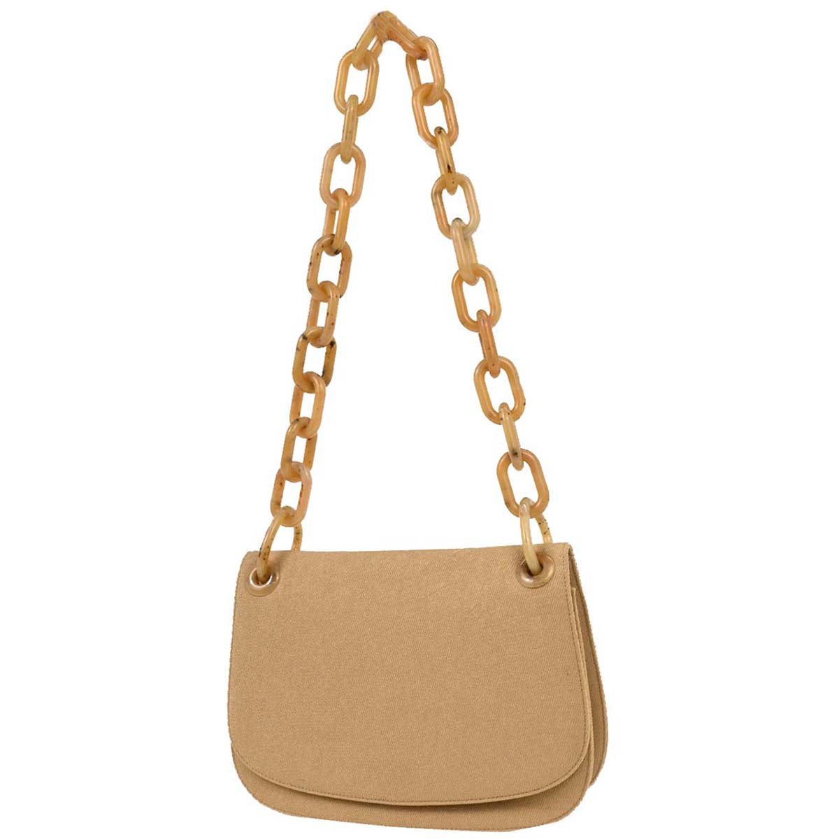 Prada Beige Canvas Shoulder Bag