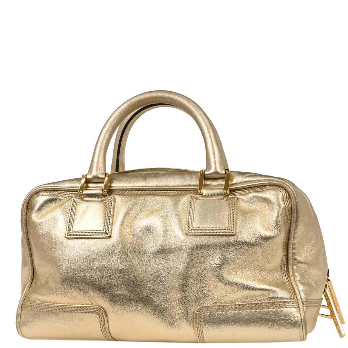 Loewe Metallic Gold Leather Amazona 28 Handbag