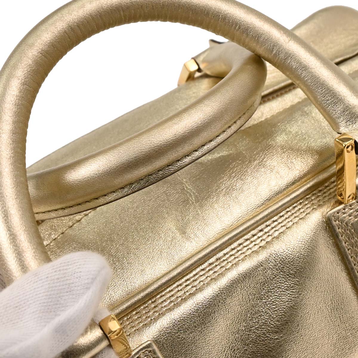 Loewe Metallic Gold Leather Amazona 28 Handbag