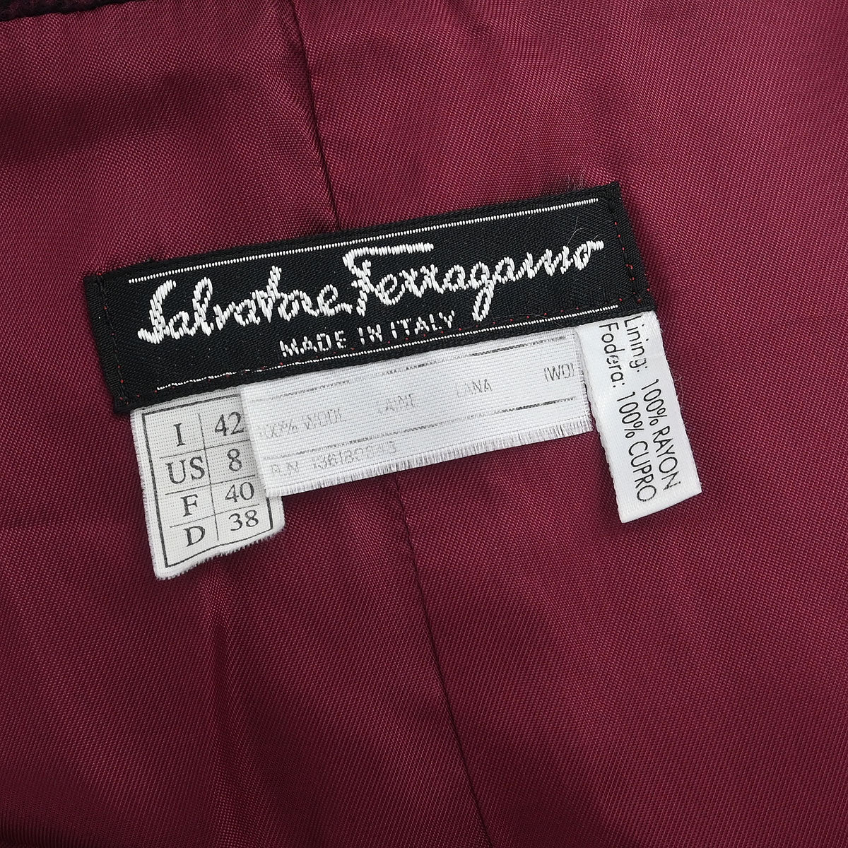 Salvatore Ferragamo Coat Bordeaux #42
