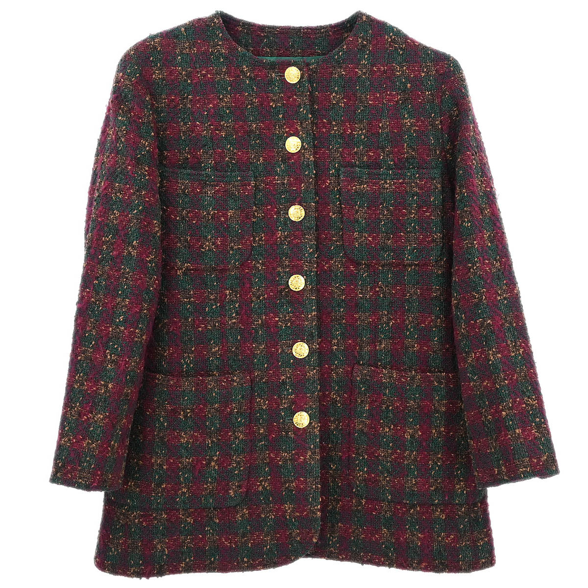 Chanel Collarless Jacket Brown