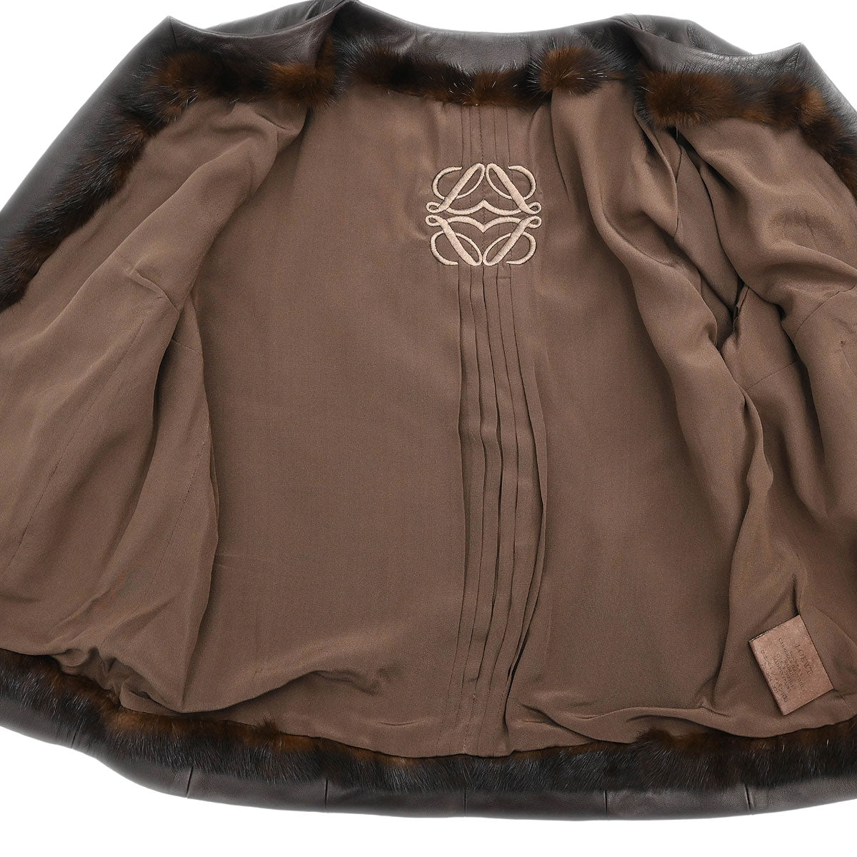Loewe Collarless Jacket Dark Brown #40