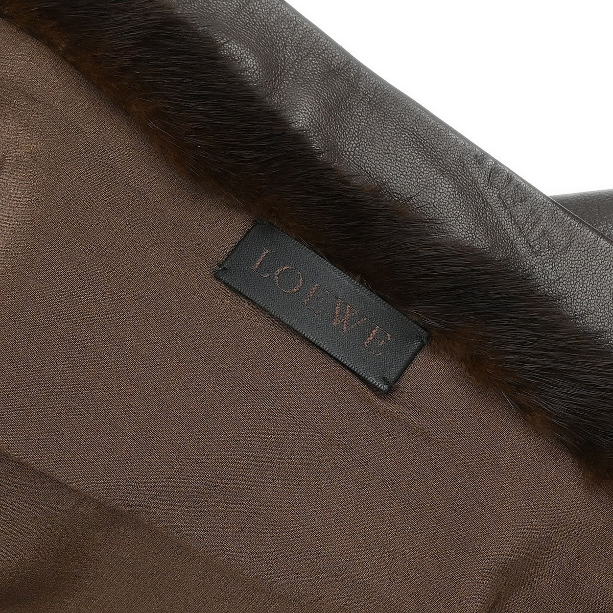 Loewe Collarless Jacket Dark Brown #40