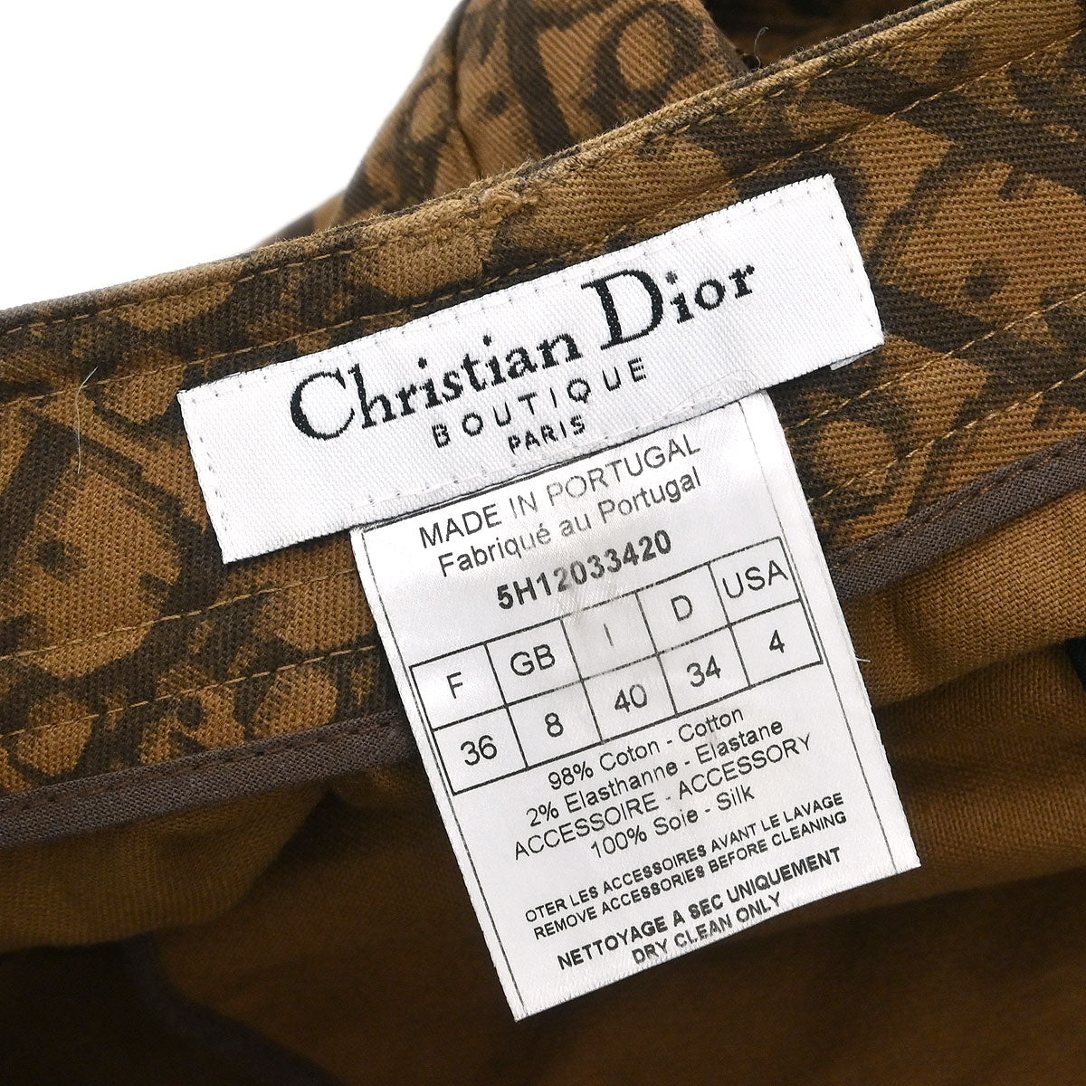 Christian Dior 2005 Skirt Trotter Romantic Brown #36