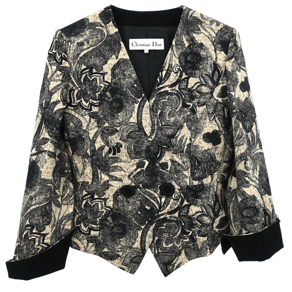Christian Dior Collarless Jacket Black #36–38