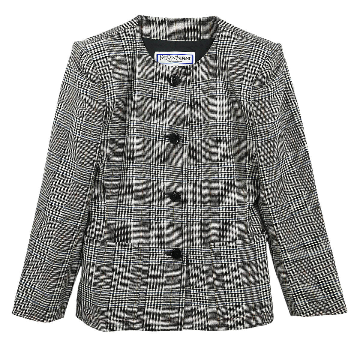 Yves Saint Laurent Collarless Jacket Black #S