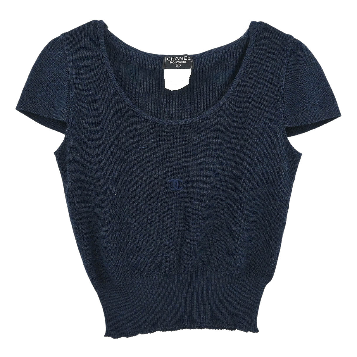 Chanel 1996 Short Sleeve Top Navy #38