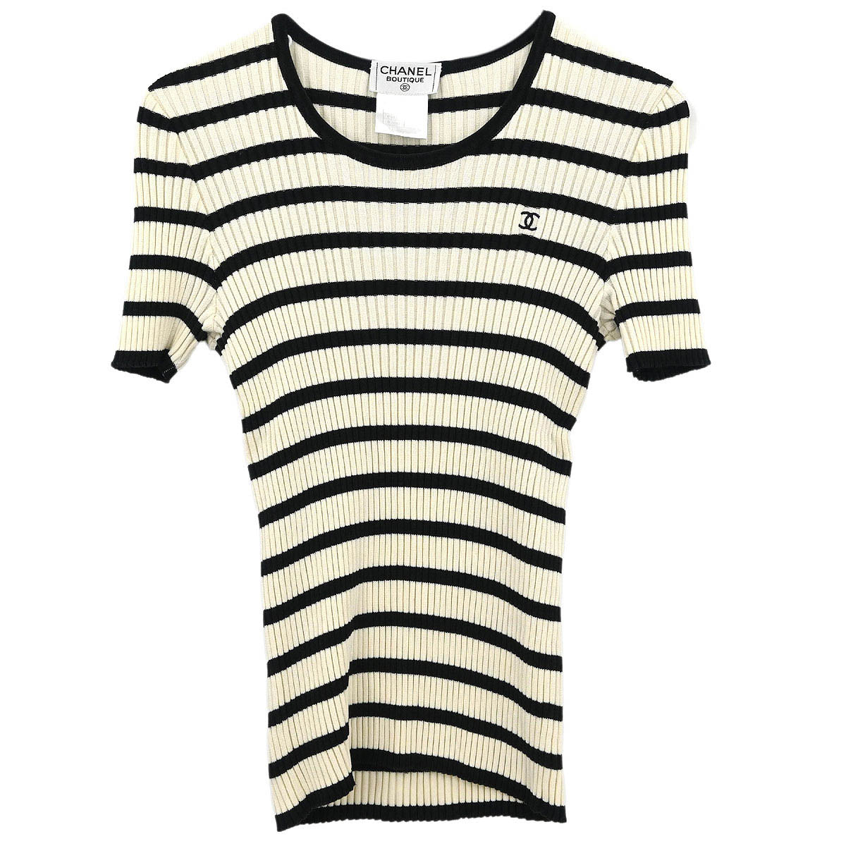 Chanel 1998 Short Sleeve Top White #40