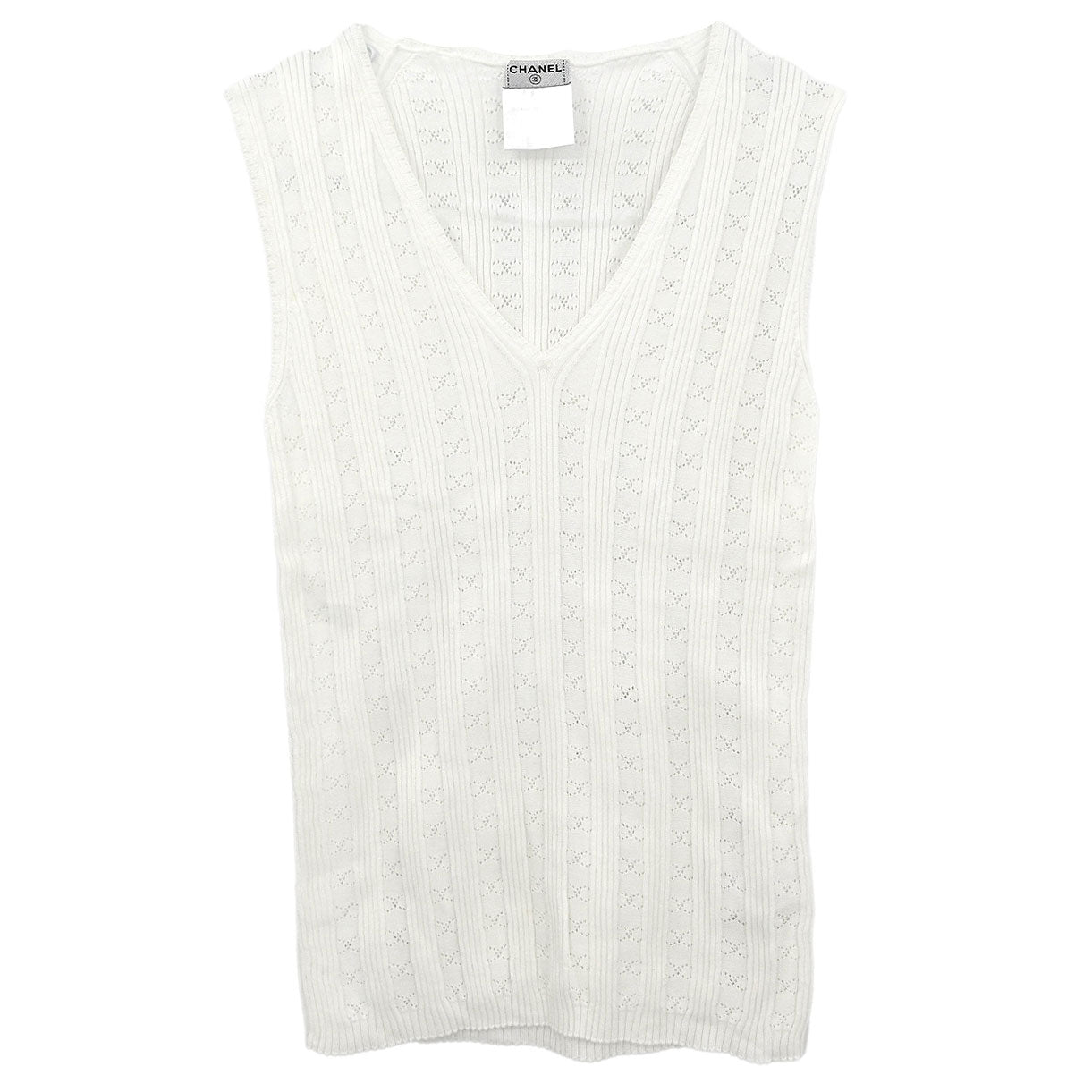 Chanel 2005 Sleeveless Tank Top White #38