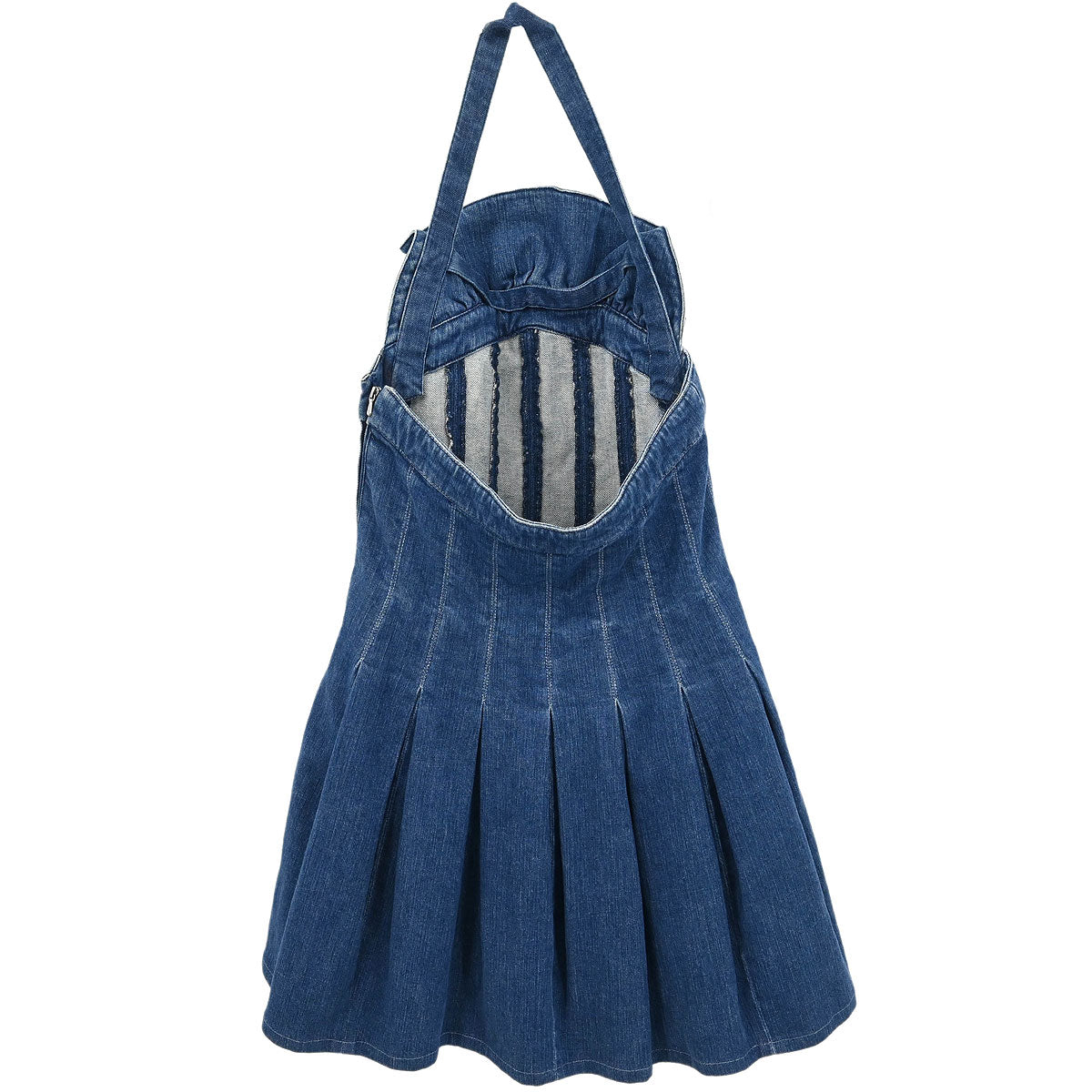 Chanel 2007 Denim Halter Dress Indigo #36