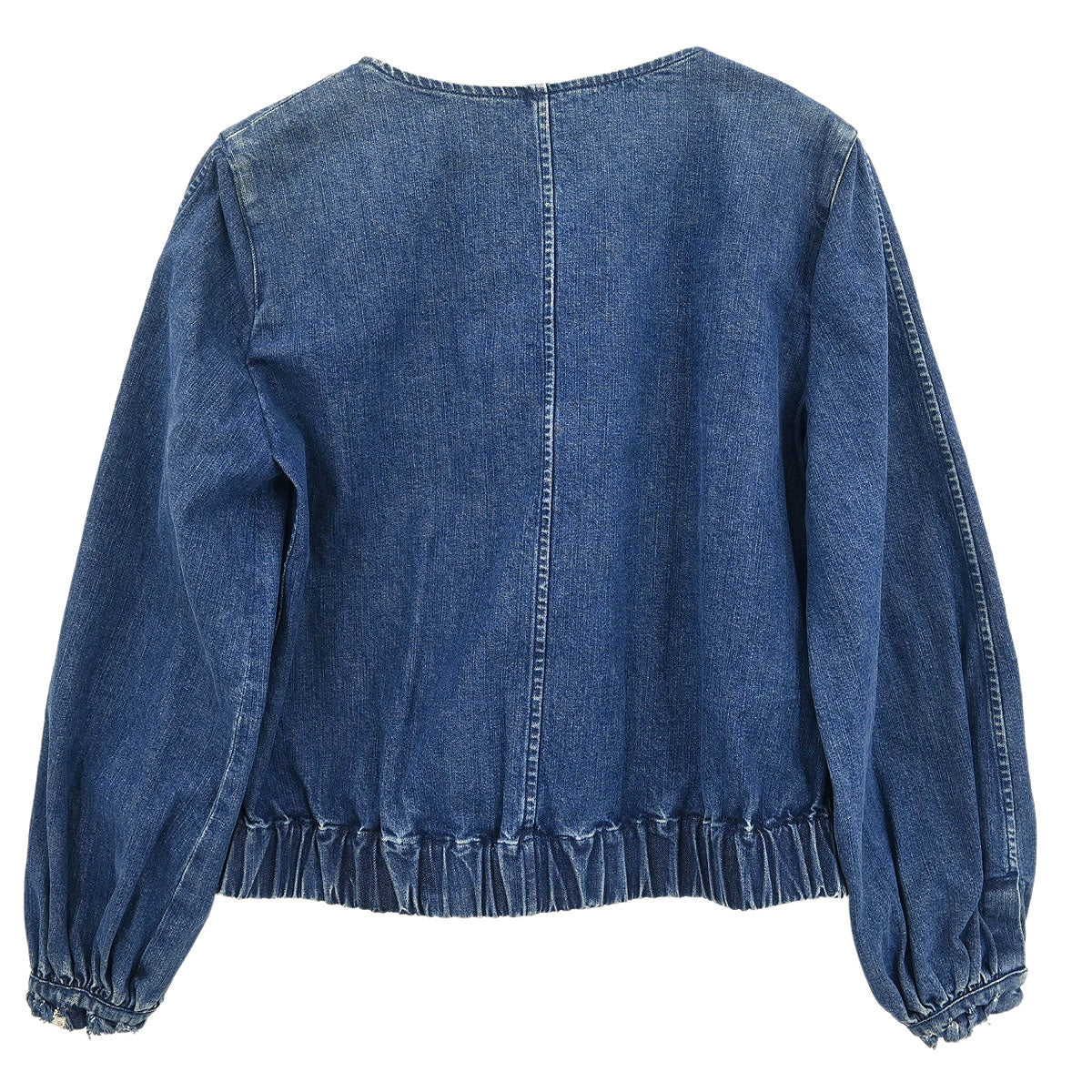 Chanel 2006 Collarless Denim Jacket Indigo #36