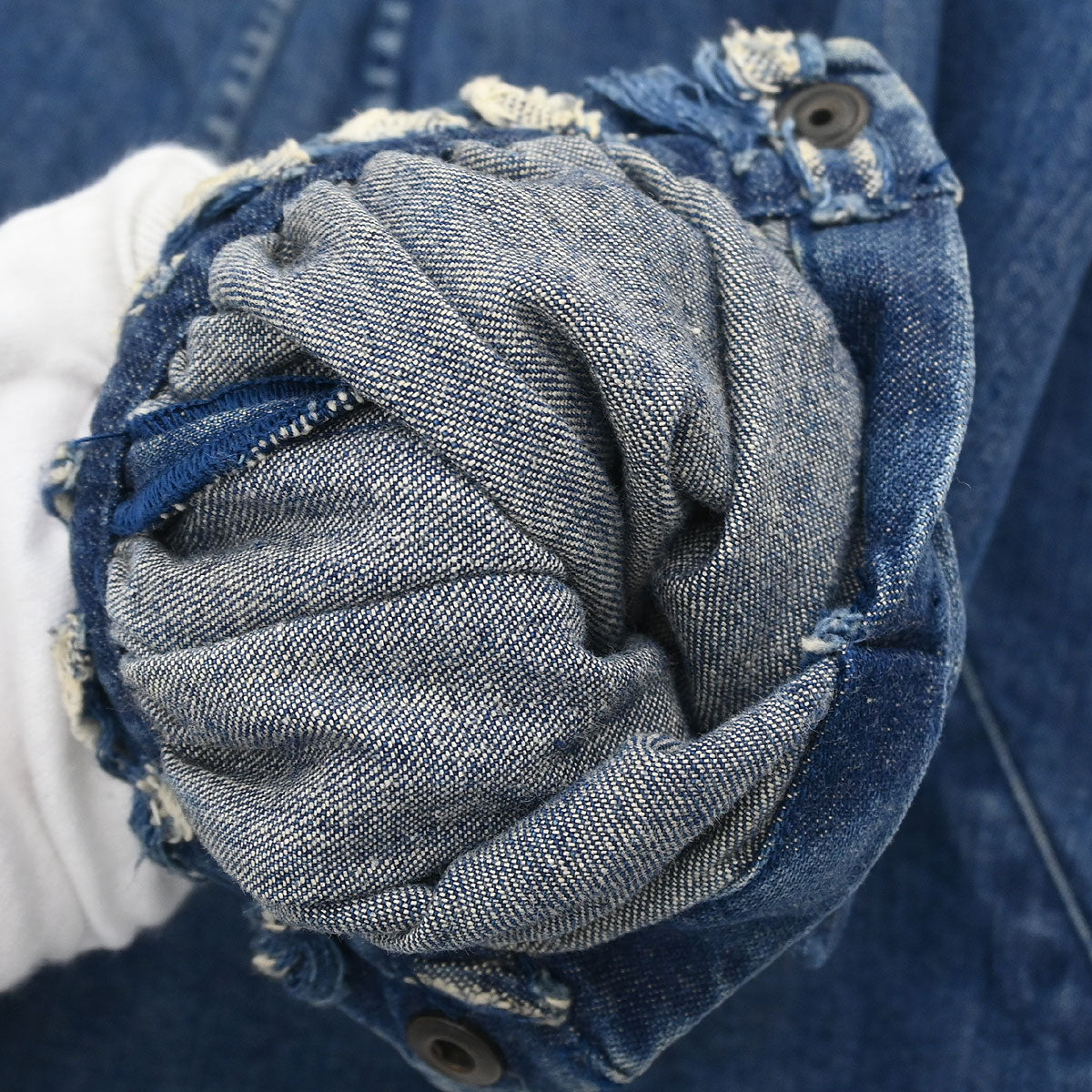 Chanel 2006 Collarless Denim Jacket Indigo #36