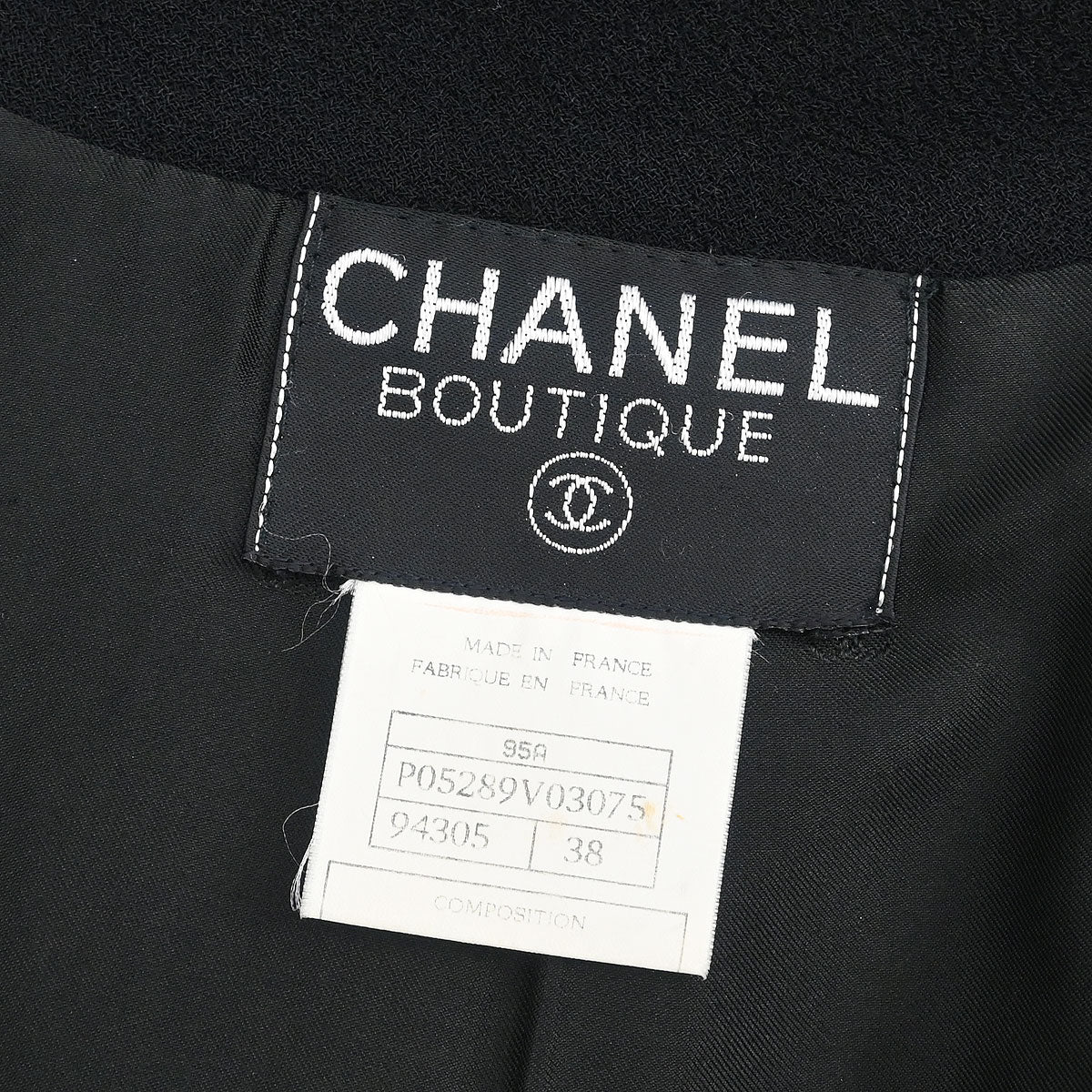 Chanel 1995 Single Breasted Jacket Black #38
