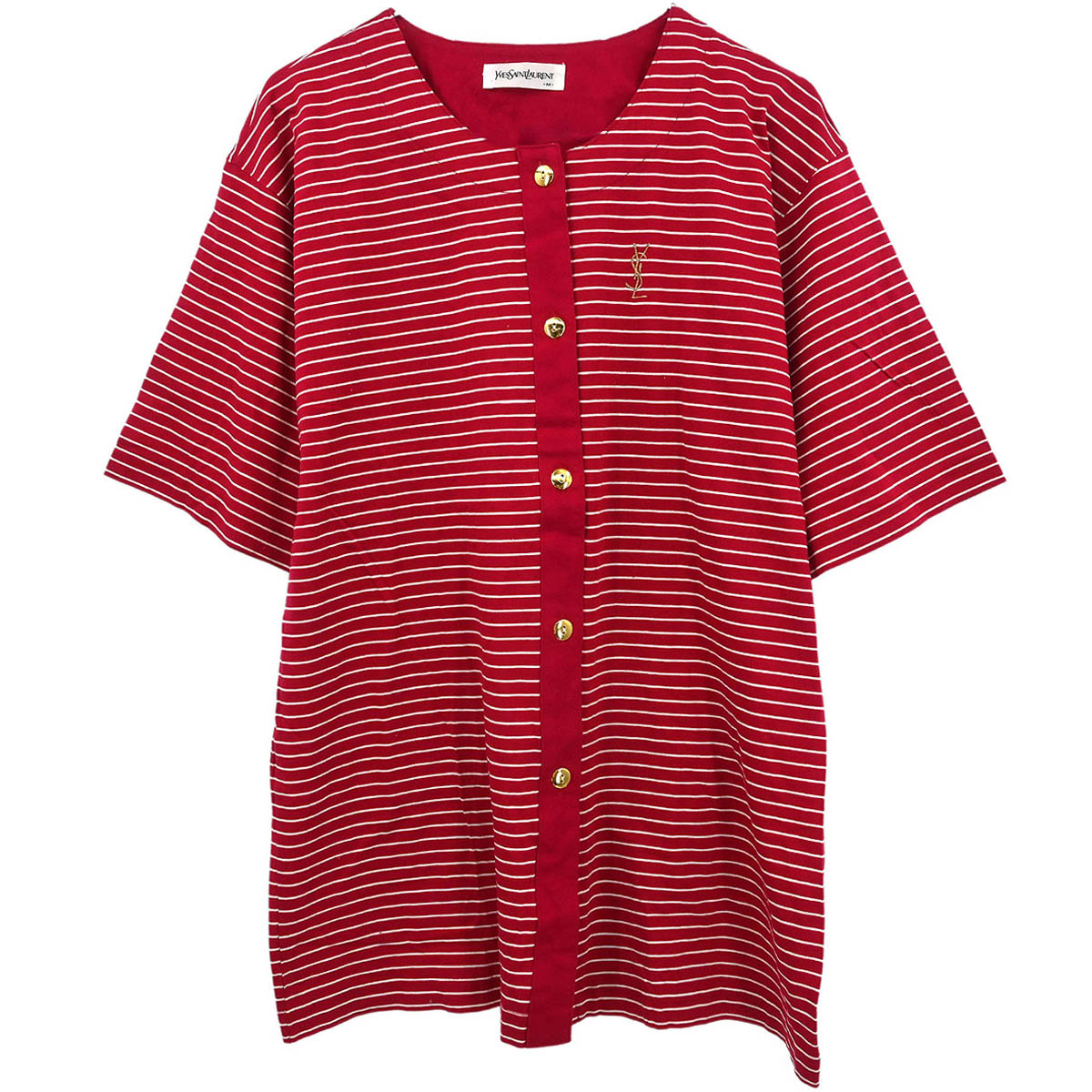 Yves Saint Laurent Short Sleeve Top Red #M