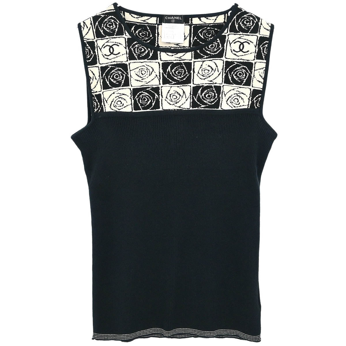 CHANEL ブラック タンクトップ 38 Chanel 2004 Sleeveless Tank Top Black #38 – AMORE Vintage Tokyo