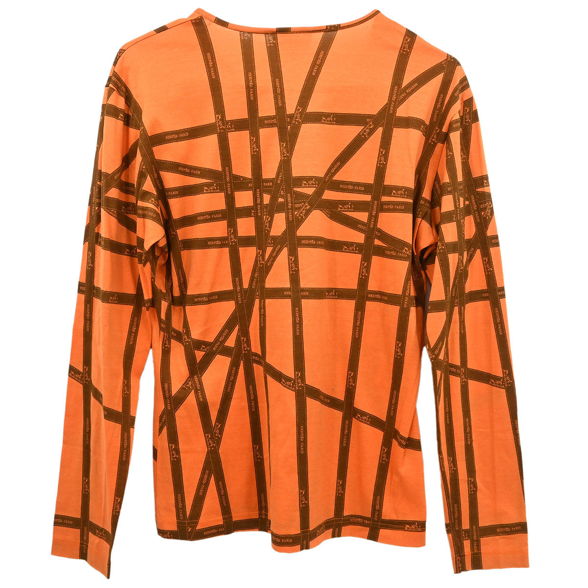Hermes Long Sleeve T-shirt Top Orange #M