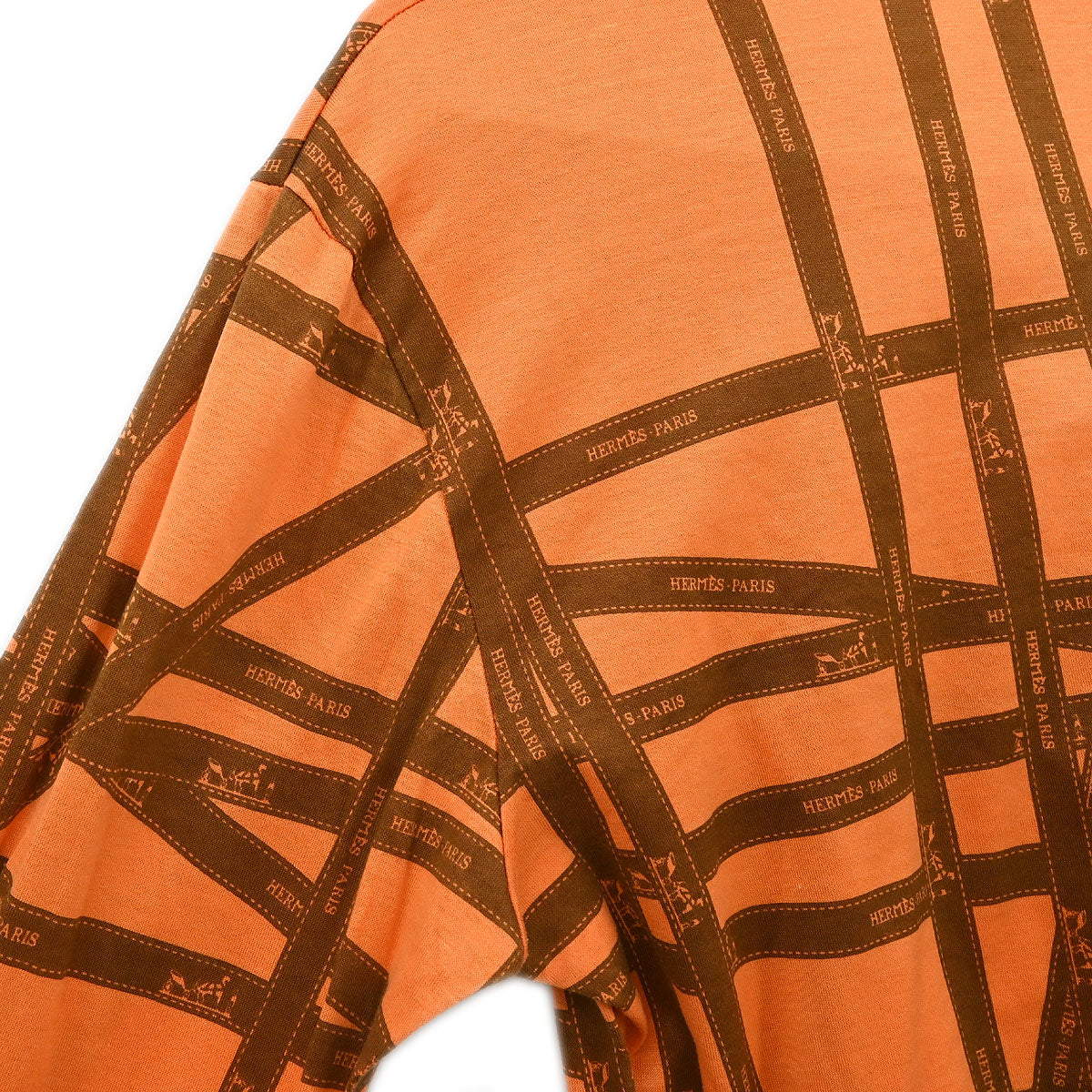 Hermes Long Sleeve T-shirt Top Orange #M