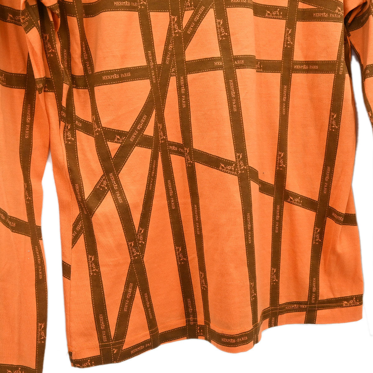 Hermes Long Sleeve T-shirt Top Orange #M