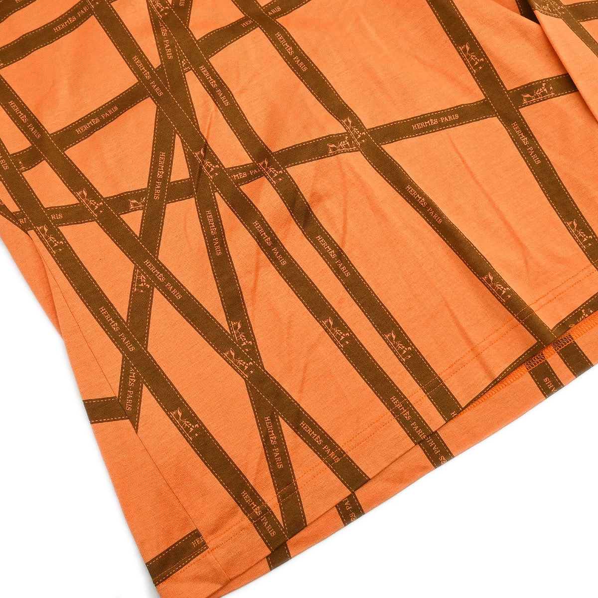 Hermes Long Sleeve T-shirt Top Orange #M