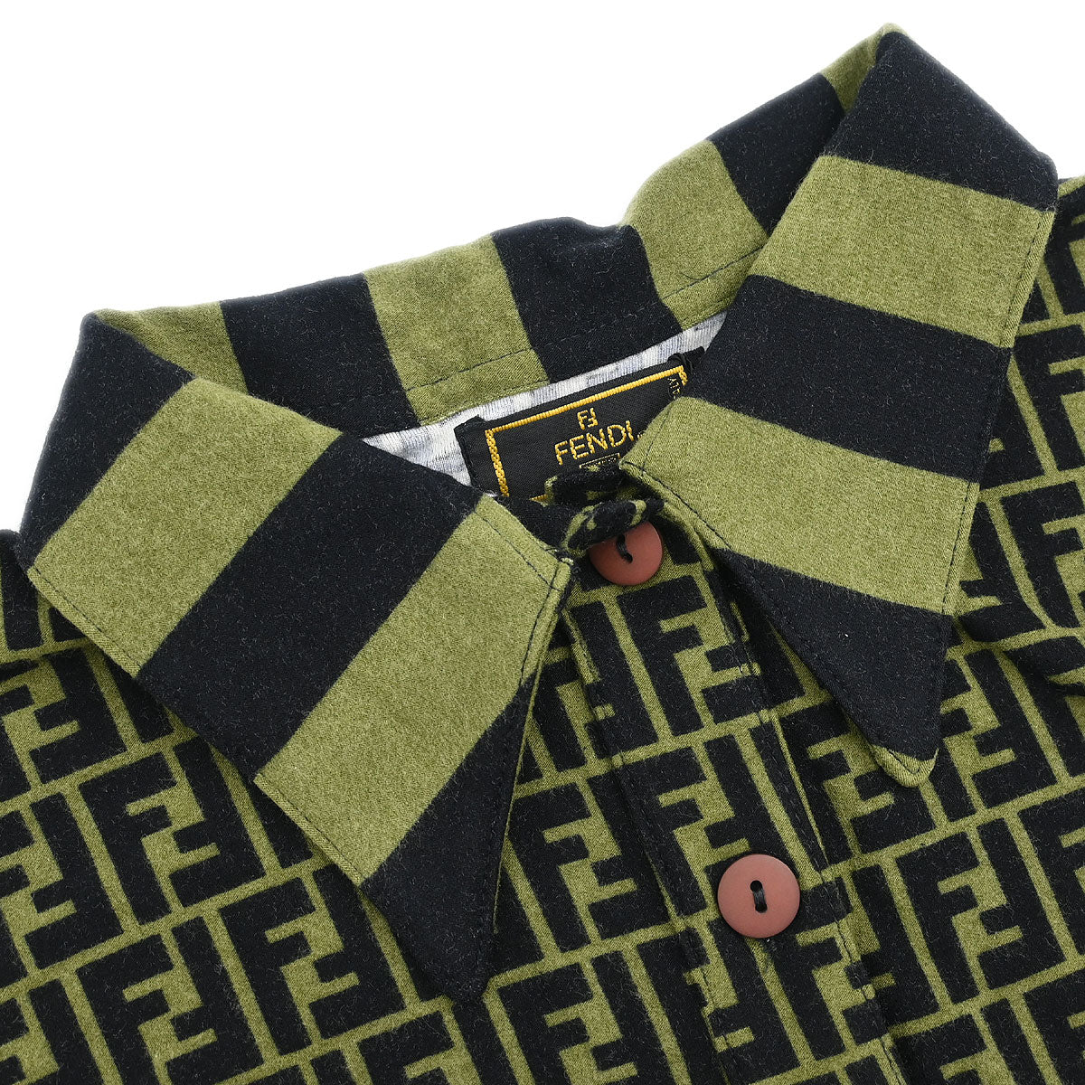 Fendi Polo Shirt Top Zucca Dark Green #44