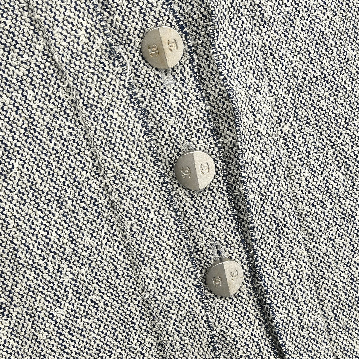 Chanel 1999 Single Breasted Jacket White Navy #40