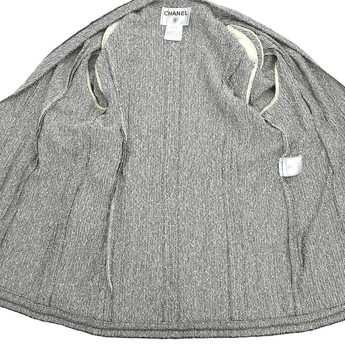 Chanel 1999 Single Breasted Jacket White Navy #40