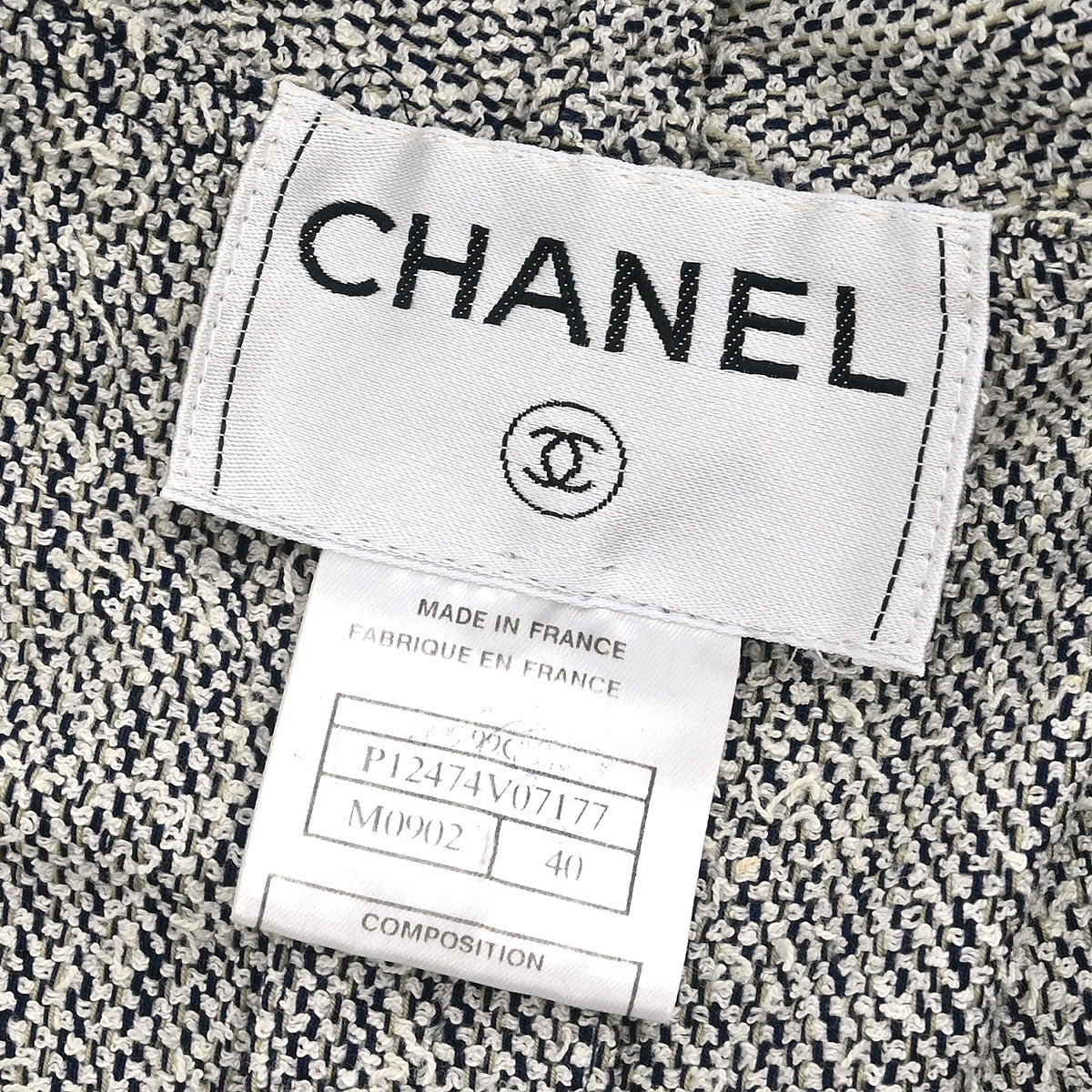 Chanel 1999 Single Breasted Jacket White Navy #40