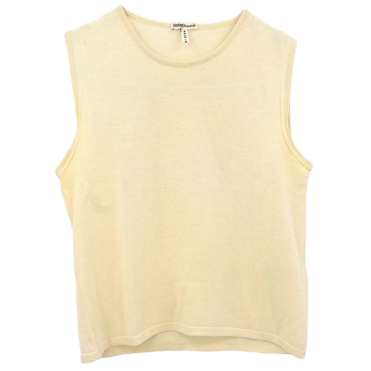 Hermes Ensemble Cardigan Sleeveless Top Off-white #XS